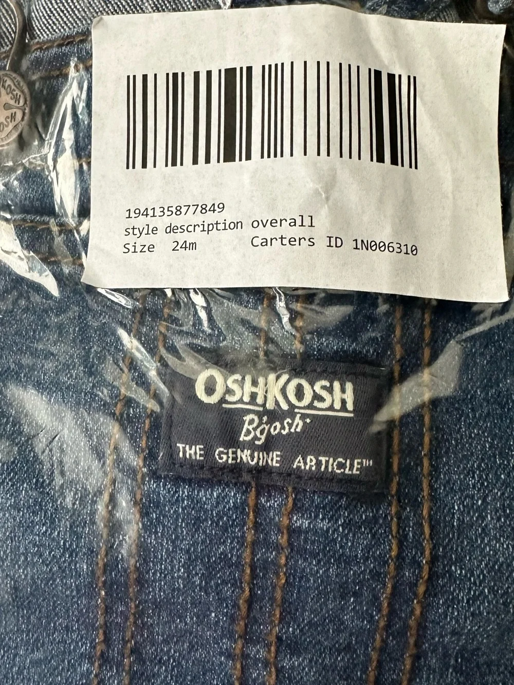 OshKosh B'gosh Dark Blue Denim Overalls (24M)